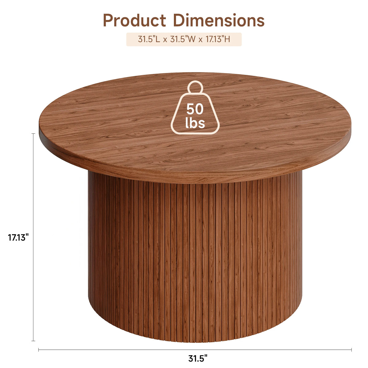 Mid Century Modern Tambour Wood Coffee Table With Drum Accent