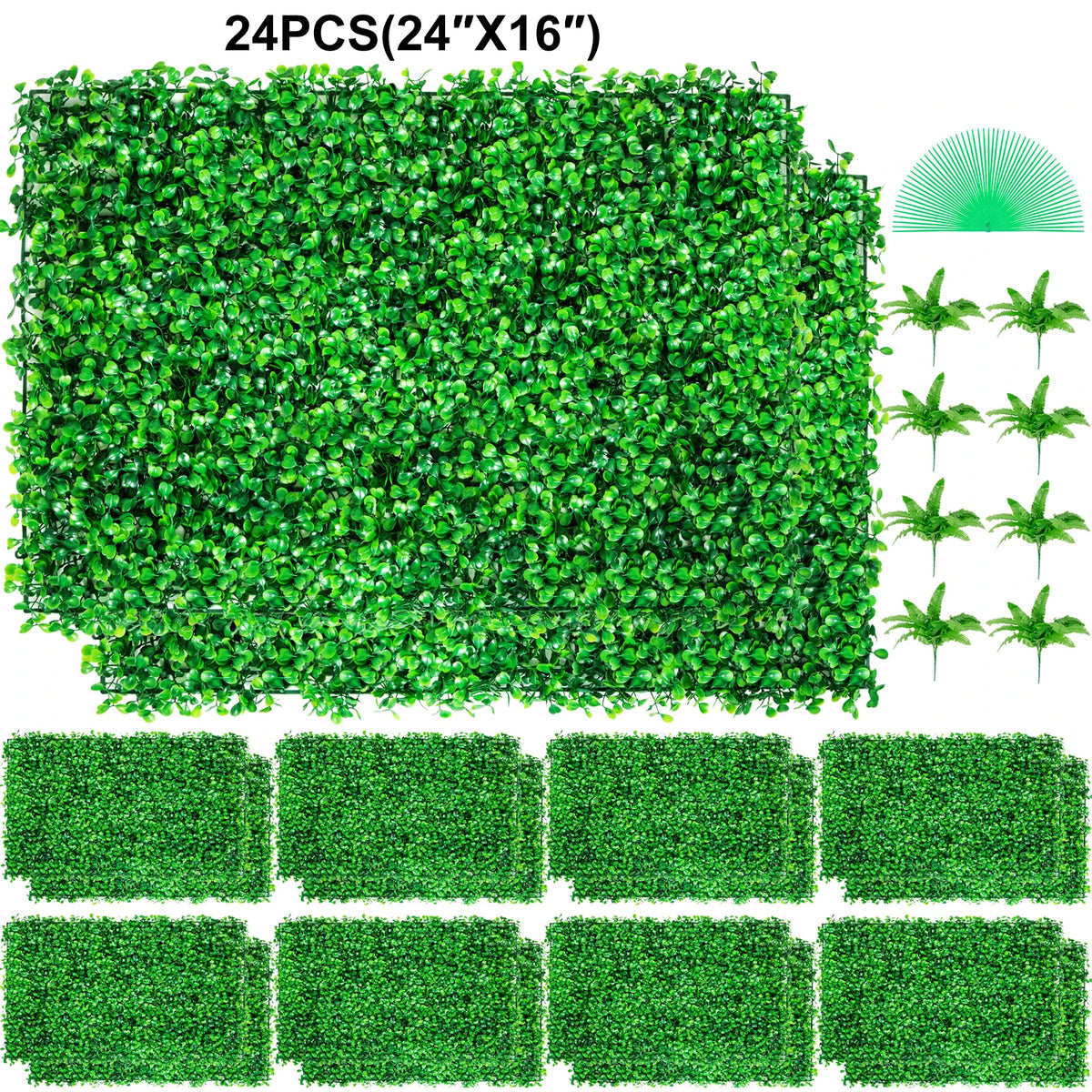 SucceBuy Artificial Boxwood Hedge Wall Panels for Outdoor Decor