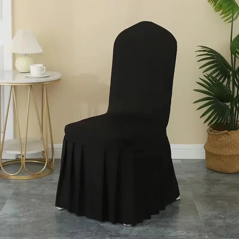 Pleated Skirt Spandex Chair Covers for Weddings Hotels and Banquets