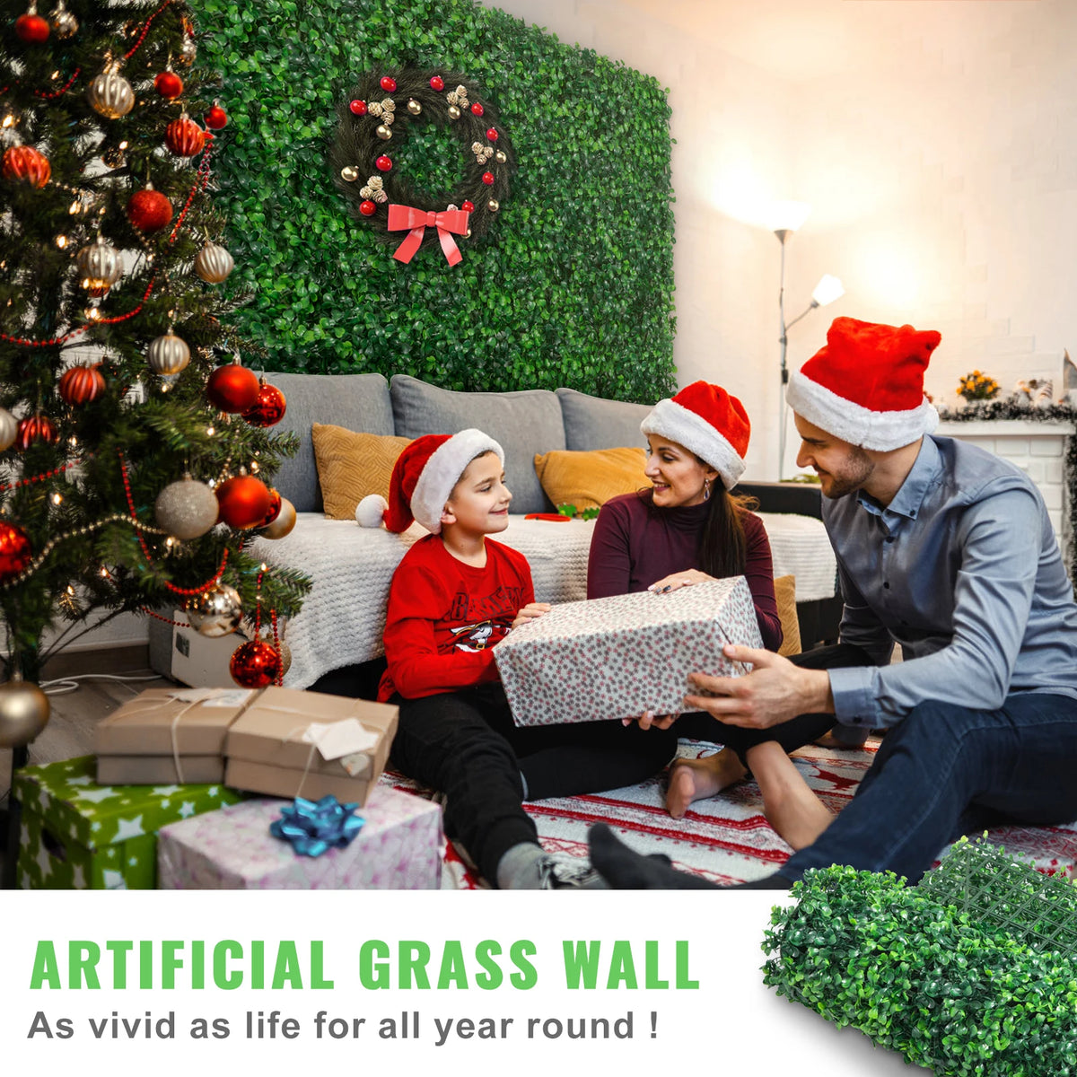 SucceBuy Artificial Boxwood Hedge Wall Panels for Outdoor Decor