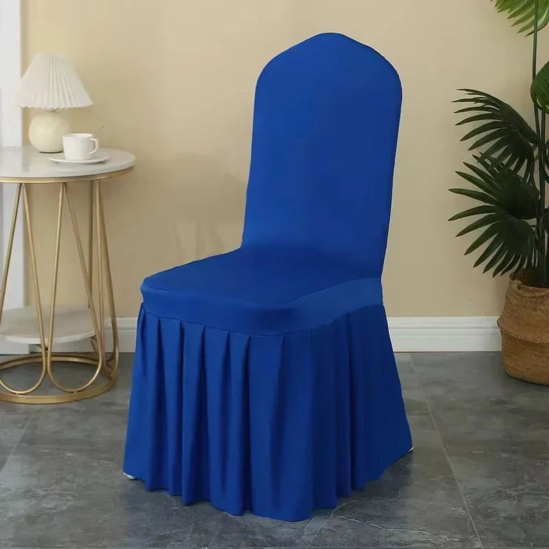 Pleated Skirt Spandex Chair Covers for Weddings Hotels and Banquets