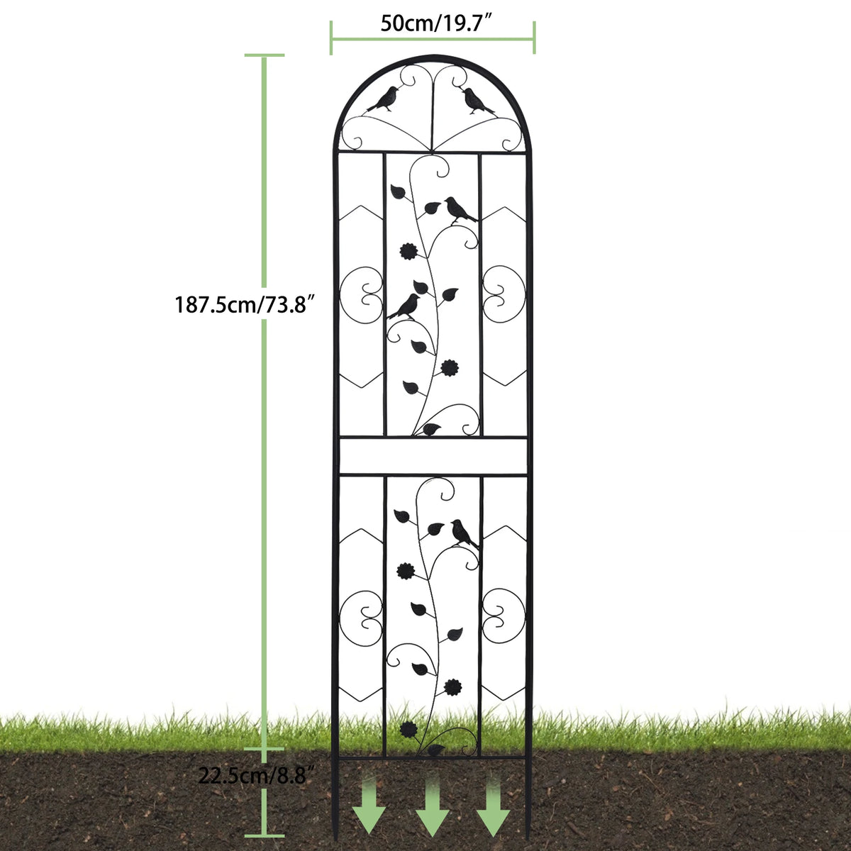 Sturdy Metal Garden Trellis Fence for Climbing Flowers and Vines