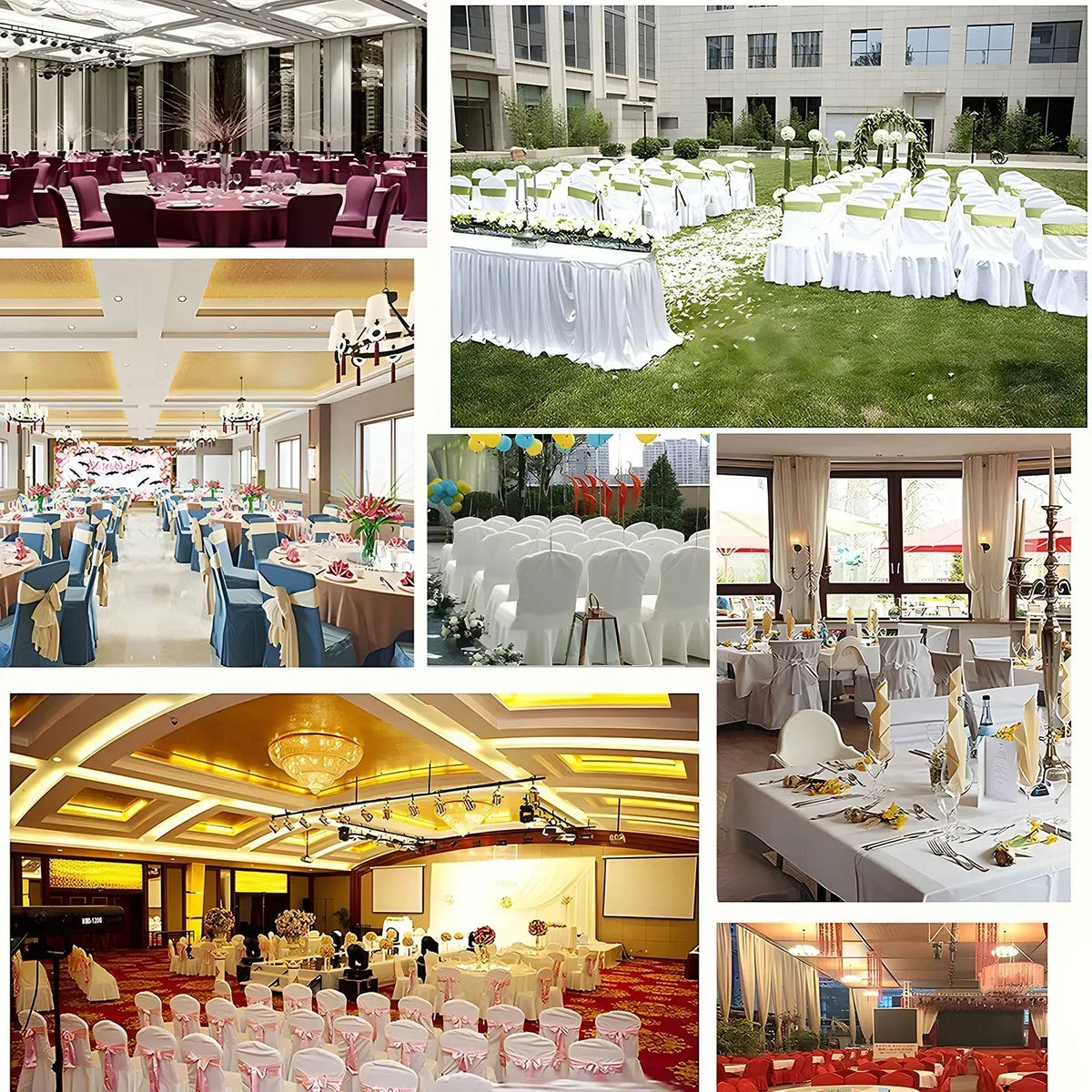 Pleated Skirt Spandex Chair Covers for Weddings Hotels and Banquets