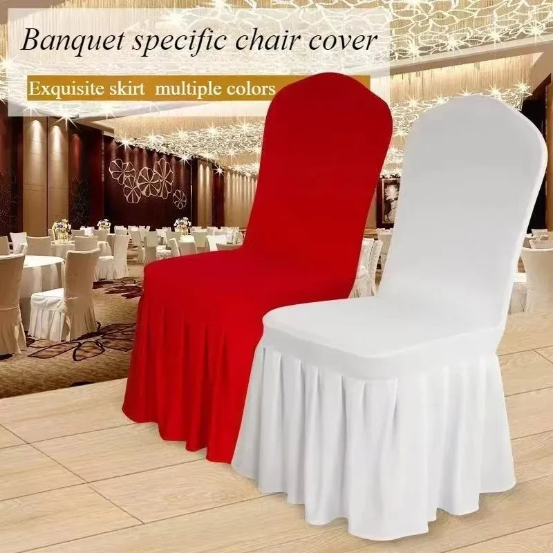 Pleated Skirt Spandex Chair Covers for Weddings Hotels and Banquets