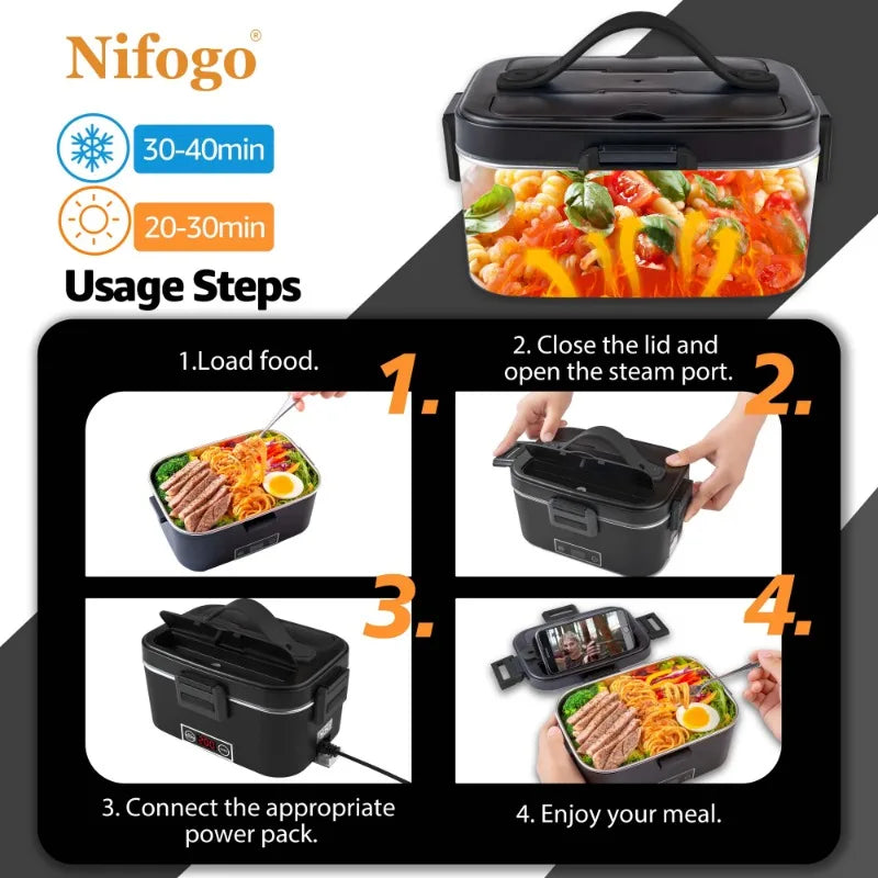 Digital Temperature Control Electric Heated Lunch Box With Food Warmer