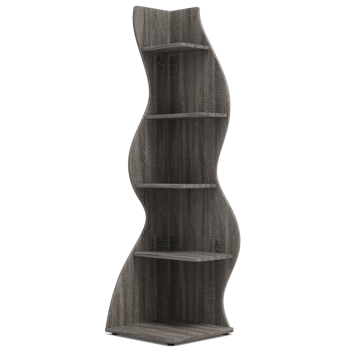 Tribesigns Modern Corner Bookshelf Wall Storage Rack And Plant Stand