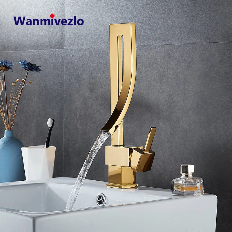 Wanmivezlo Single Handle Brass Deck Mounted Basin Faucet