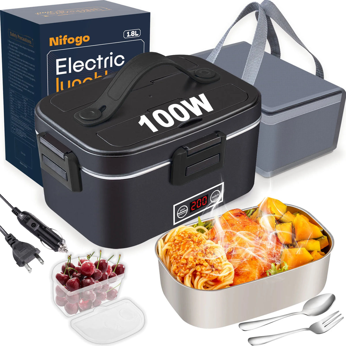 Digital Temperature Control Electric Heated Lunch Box With Food Warmer